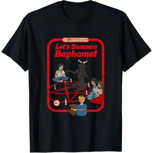 Retro Anime Streetwear Graphic Tee With Dark Occult-Inspired Artwork
