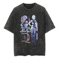 Futuristic Anime Goth Streetwear Oversized Washed Graphic T-Shirt