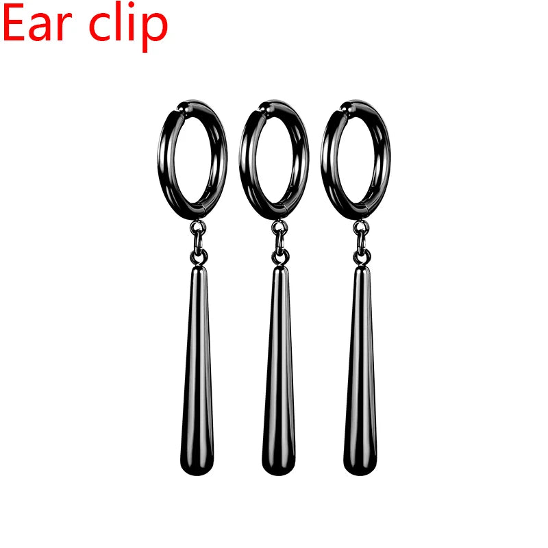 Minimalist Triple Hoop Drop Earrings for Punk and Alternative Fashion Looks