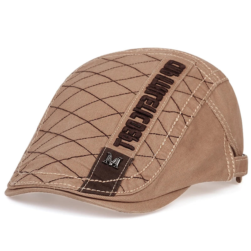 Classic Cotton Ivy Flat Cap Quilted Pattern Casual Vintage Streetwear Beret Hat