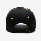 Graffiti Print Embroidered Baseball Cap Adjustable Curved Brim Urban Streetwear Fashion Hat