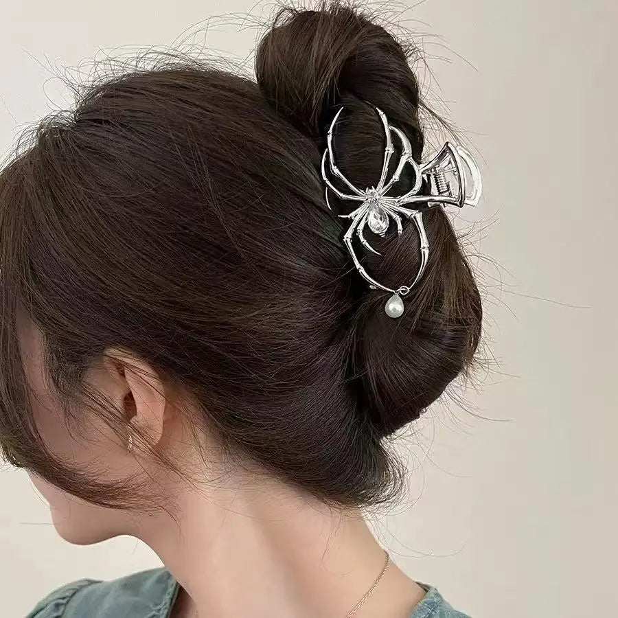 Gothic Spider Hair Claw Clip Alternative Y2K Statement Fashion Accessory