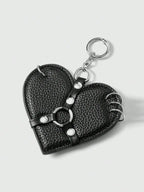 Studded Heart Keychain Charm for Gothic Punk and Alternative Accessories