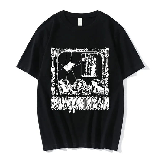 Glitch Manga Frame Oversized Anime Goth Streetwear Graphic Tee