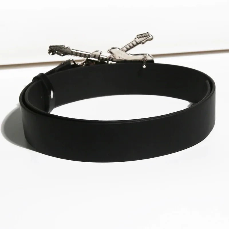 Western Inspired Guitar Buckle Belt for Punk and Y2K Fashion