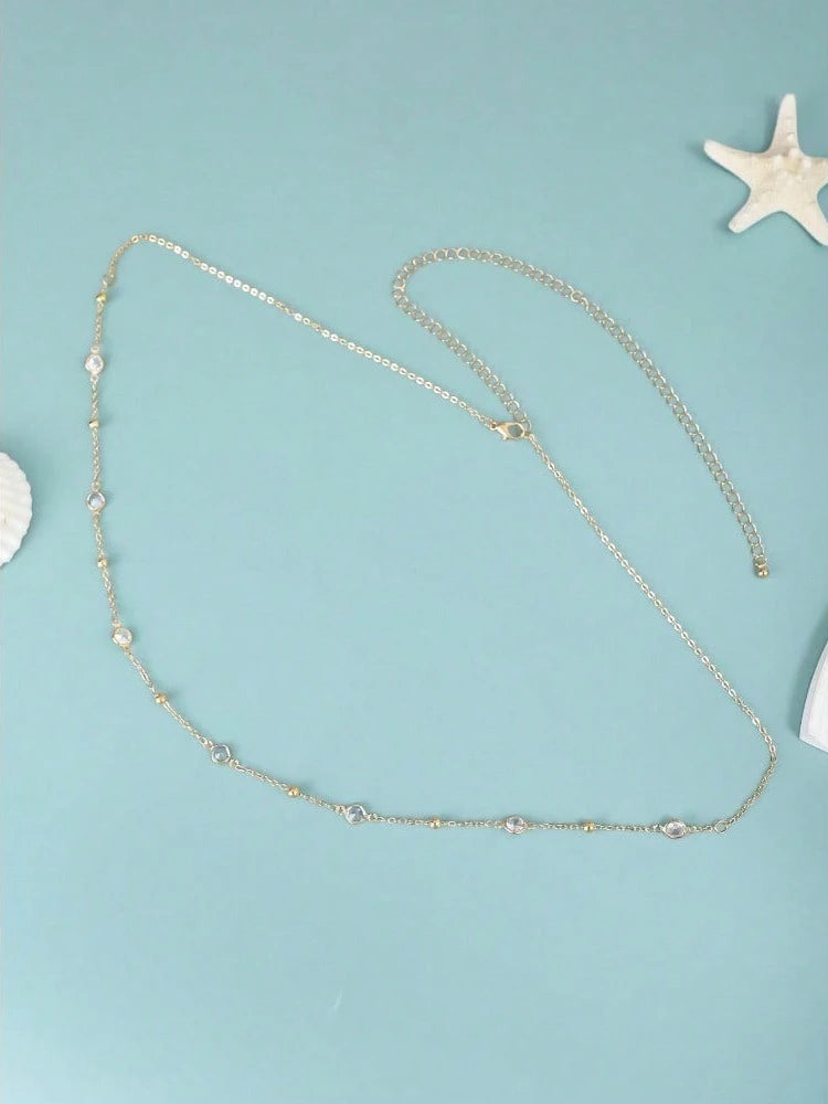 Minimalist Beaded Waist Chain for Y2K Streetwear and Alternative Styling
