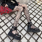 Spider Web Pattern Fishnet Tights Gothic Alternative Fashion Mesh Hosiery