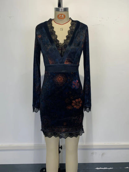 Dark Floral Mesh Gothic Mini Dress with Alternative Nightwear Aesthetic