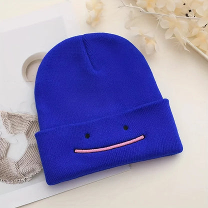 Minimalist Embroidered Acrylic Knit Beanie for Casual Streetwear Winter Everyday Fashion and Comfort