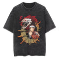 Dark Fantasy Anime-Inspired Manga Streetwear Oversized Washed Cotton T-Shirt
