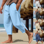 Men's Relaxed Cropped Harem Pants with Lightweight Casual Beach Style