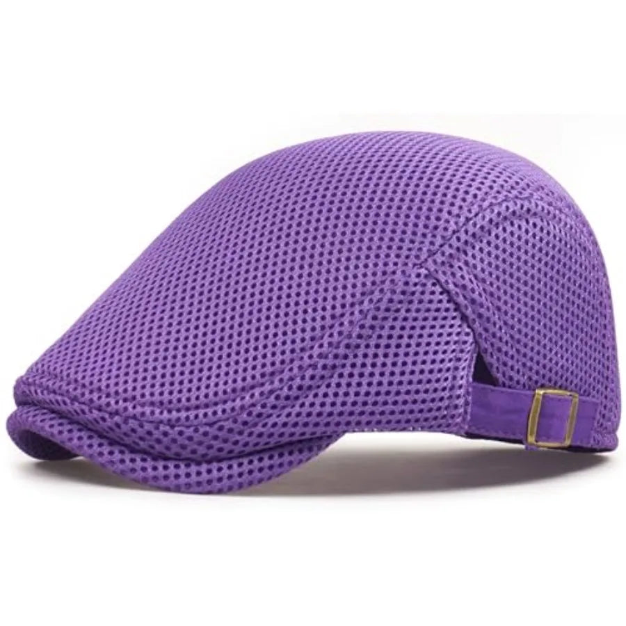Breathable Mesh Ivy Flat Cap Adjustable Cotton Casual Vintage Driving Streetwear Hat