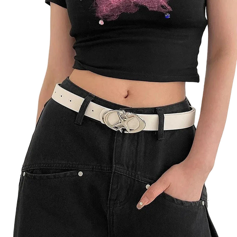 Vintage Western Buckle Gothic Waist Belt for Alternative Y2K Streetwear Looks
