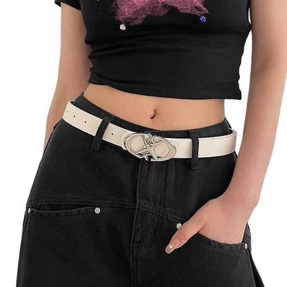 Vintage Western Buckle Gothic Waist Belt for Alternative Y2K Streetwear Looks