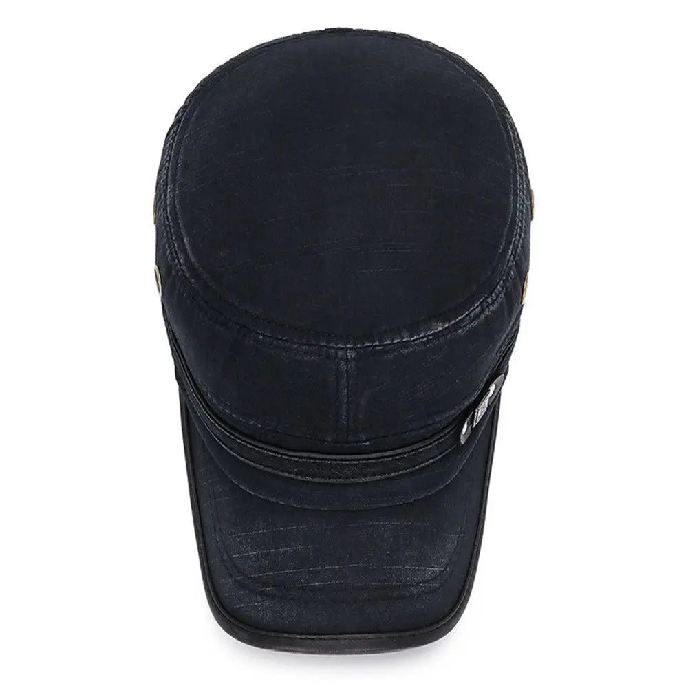 Breathable Cotton Military Cadet Cap with Flat Top Design for Outdoor Casual Streetwear