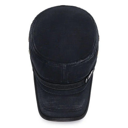 Breathable Cotton Military Cadet Cap with Flat Top Design for Outdoor Casual Streetwear