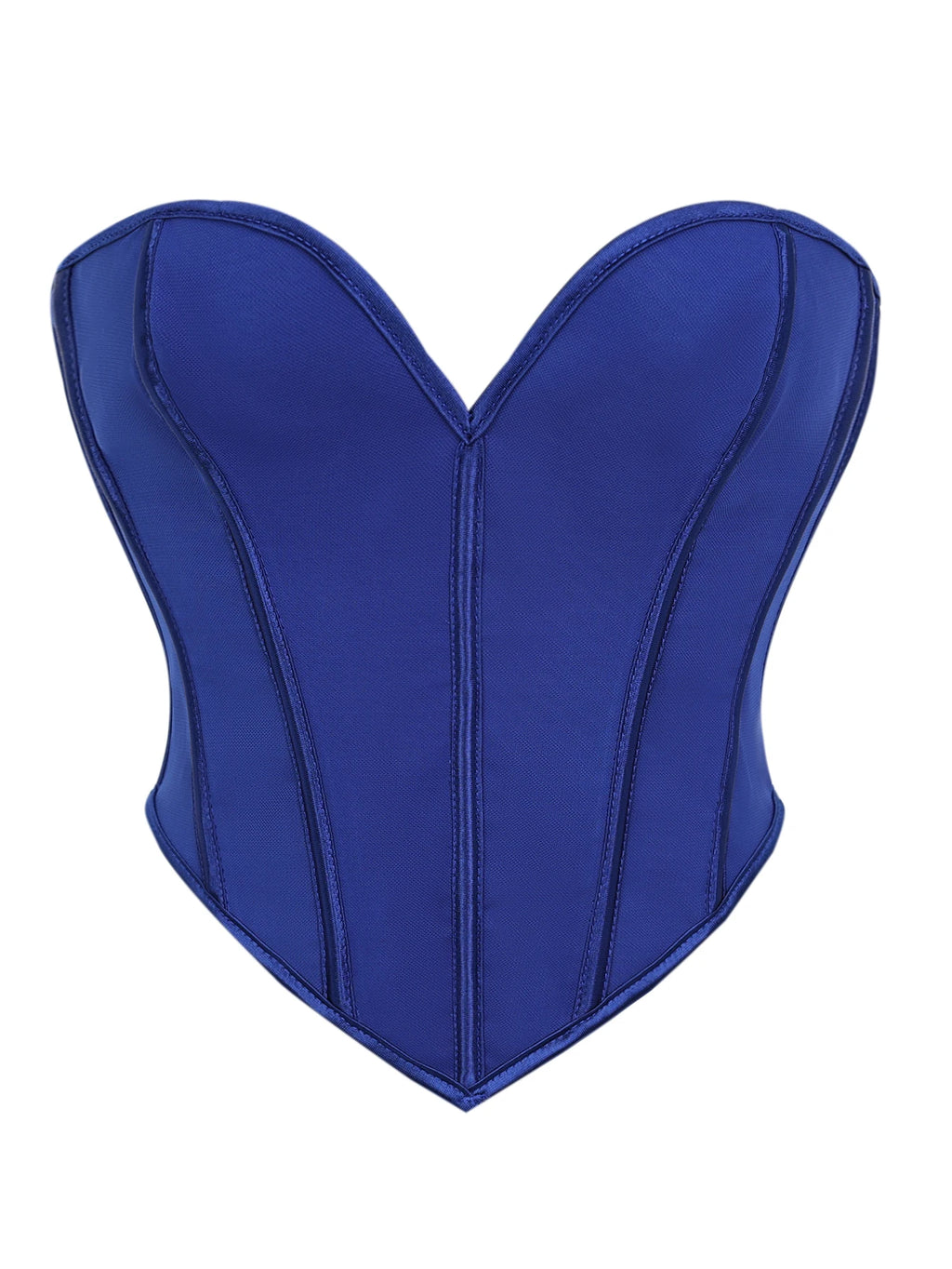 Minimalist Black Strapless Sweetheart Corset with Plunging Neckline