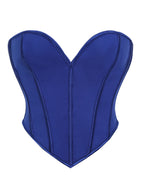 Minimalist Black Strapless Sweetheart Corset with Plunging Neckline