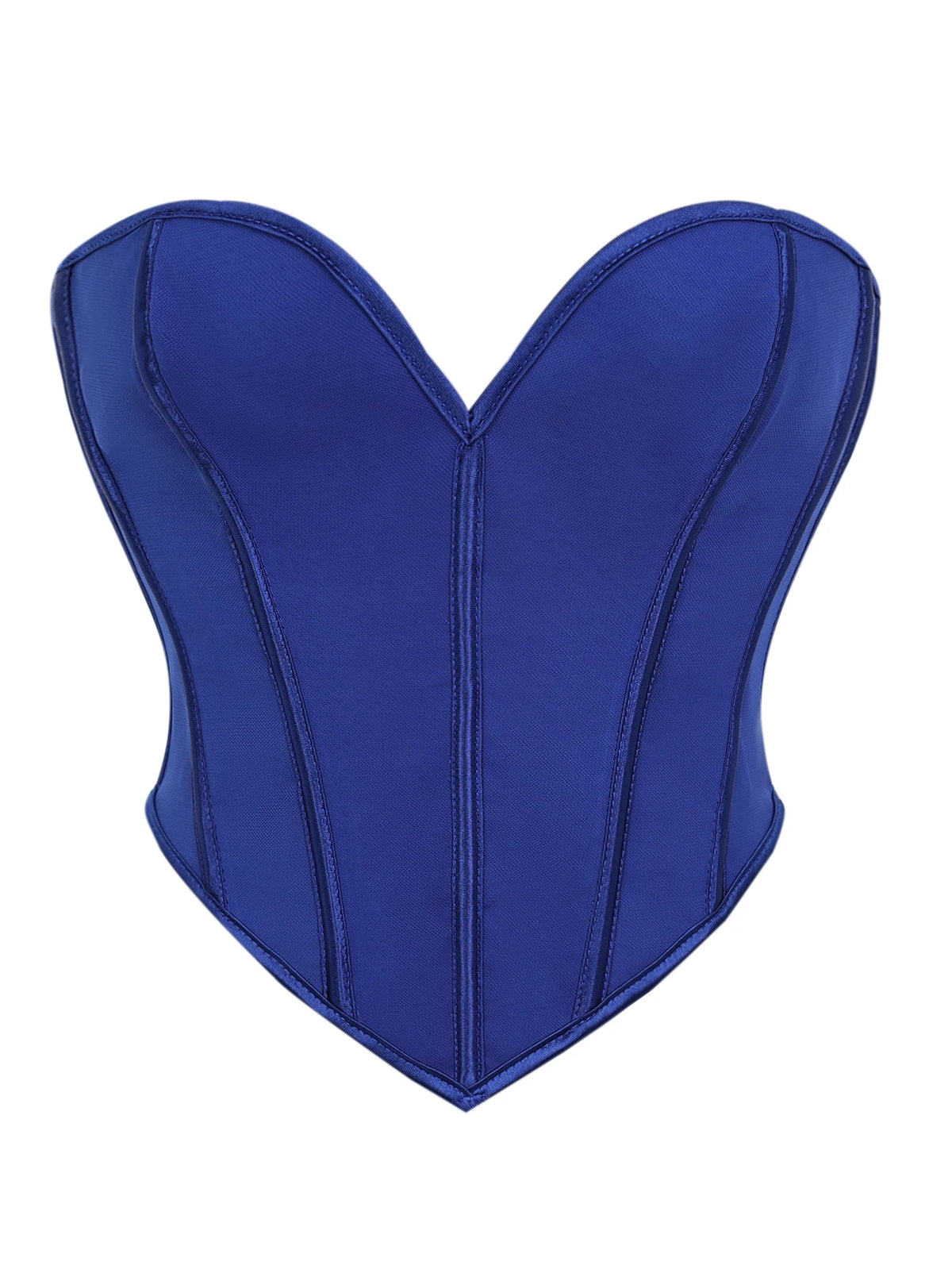 Minimalist Black Strapless Sweetheart Corset with Plunging Neckline