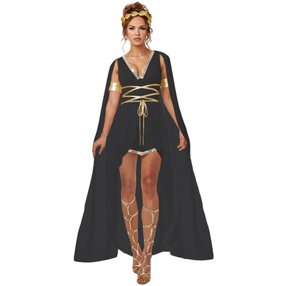 Fantasy Goddess Gothic Dress with Ethereal Streetwear Aesthetic