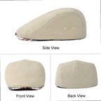 Classic Linen Flat Cap for Everyday Casual Vintage Inspired Four Season Fashion Style
