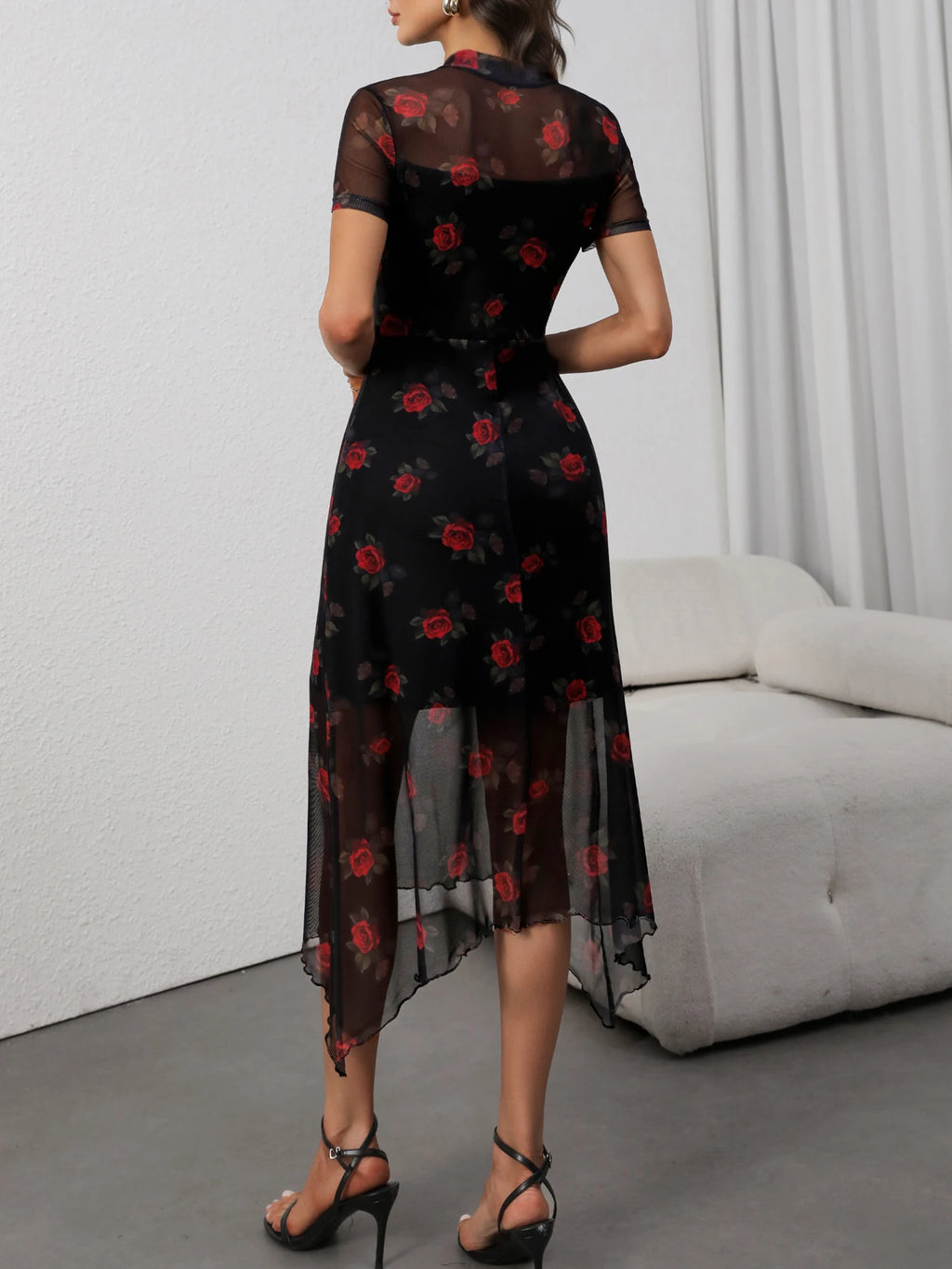 Vintage Floral Gothic Maxi Dress with Dark Alternative Fashion Aesthetic