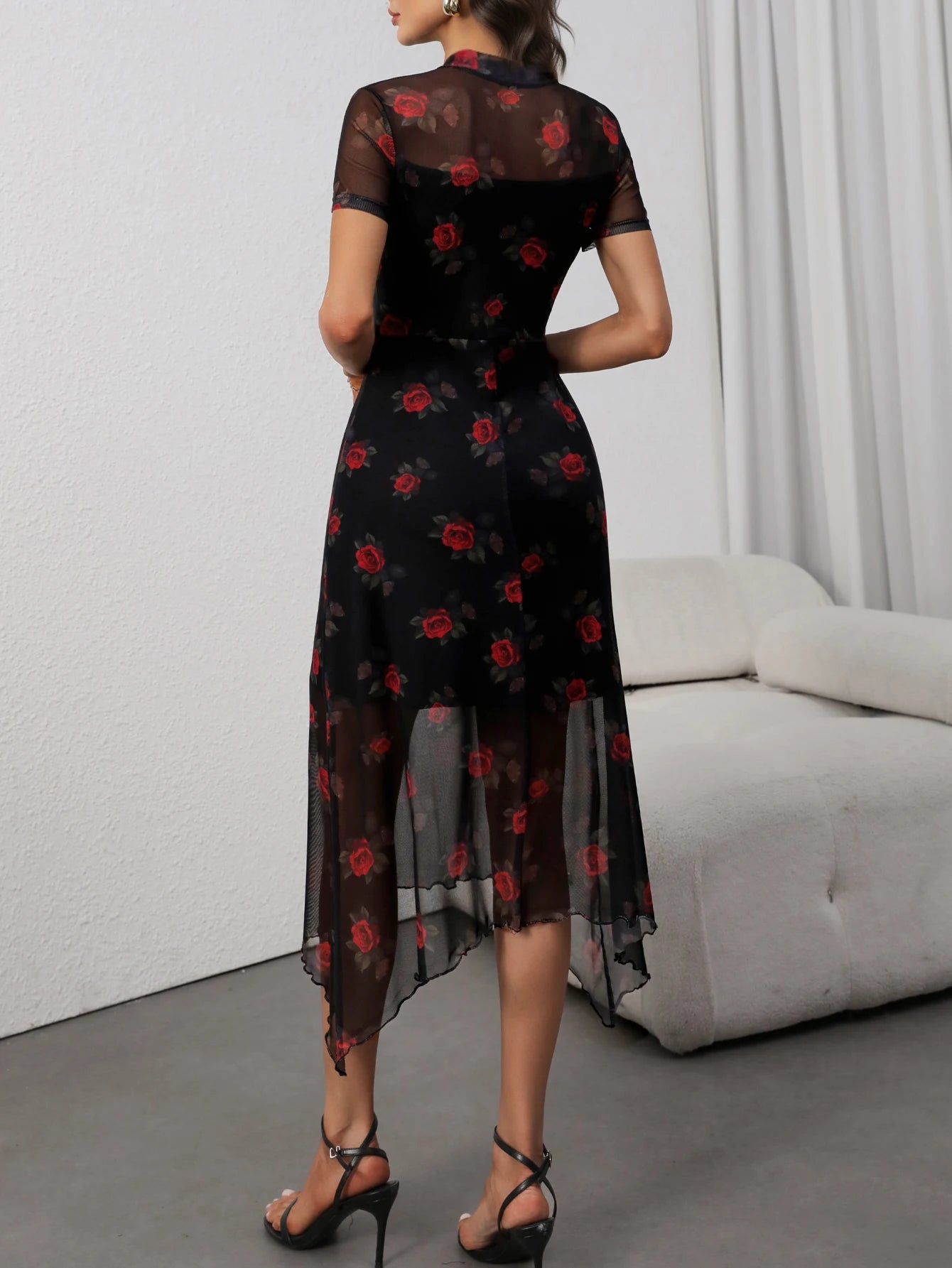 Vintage Floral Gothic Maxi Dress with Dark Alternative Fashion Aesthetic
