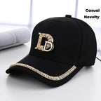 Rhinestone Embellished Baseball Cap Adjustable Curved Brim Fashion Streetwear Hat