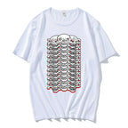 Abstract Skeletal Graphic Cotton Streetwear T-Shirt with Bold Center Print