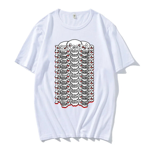 Abstract Skeletal Graphic Cotton Streetwear T-Shirt with Bold Center Print