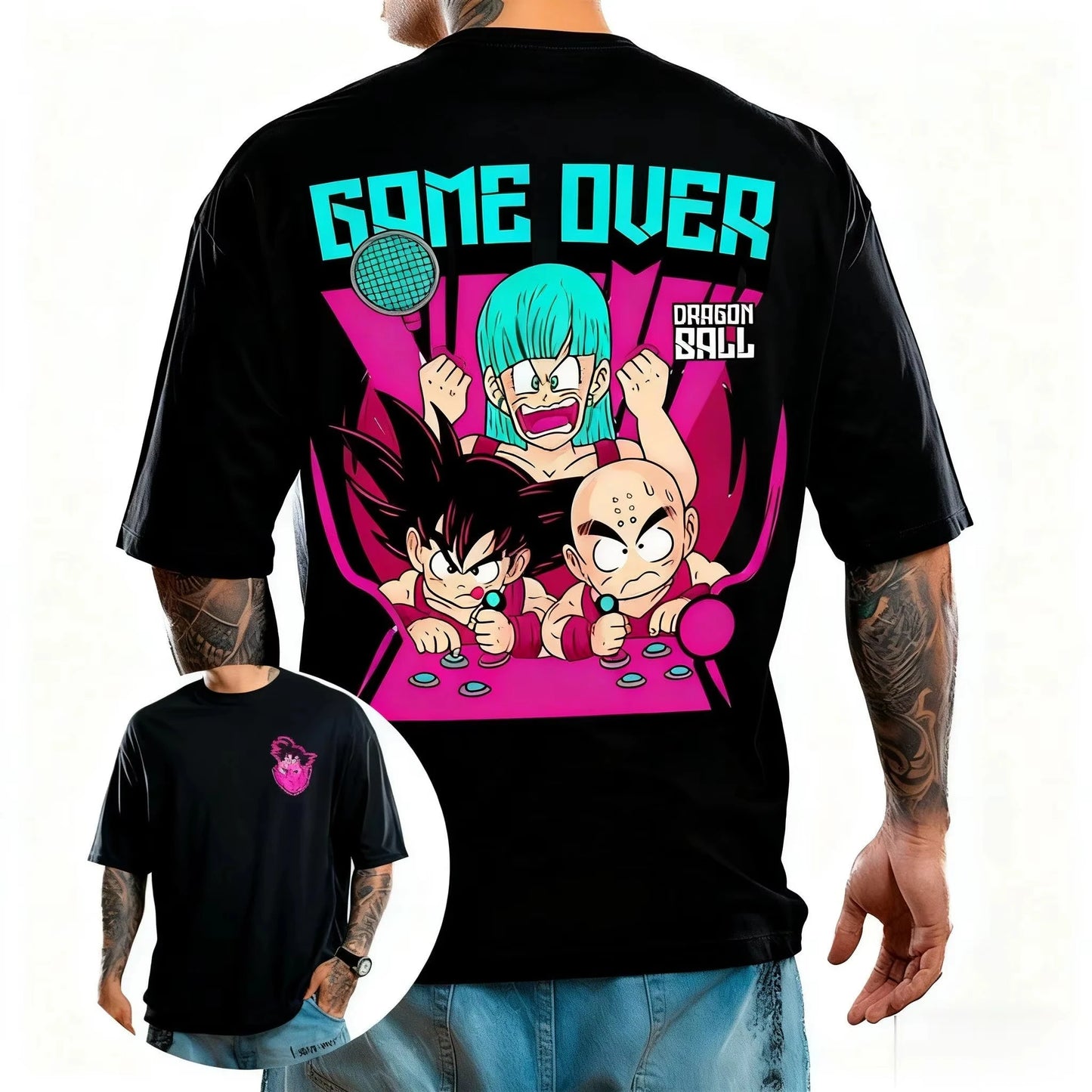 Retro Manga Graphic Oversized Streetwear Casual Cotton Fashion T-Shirt