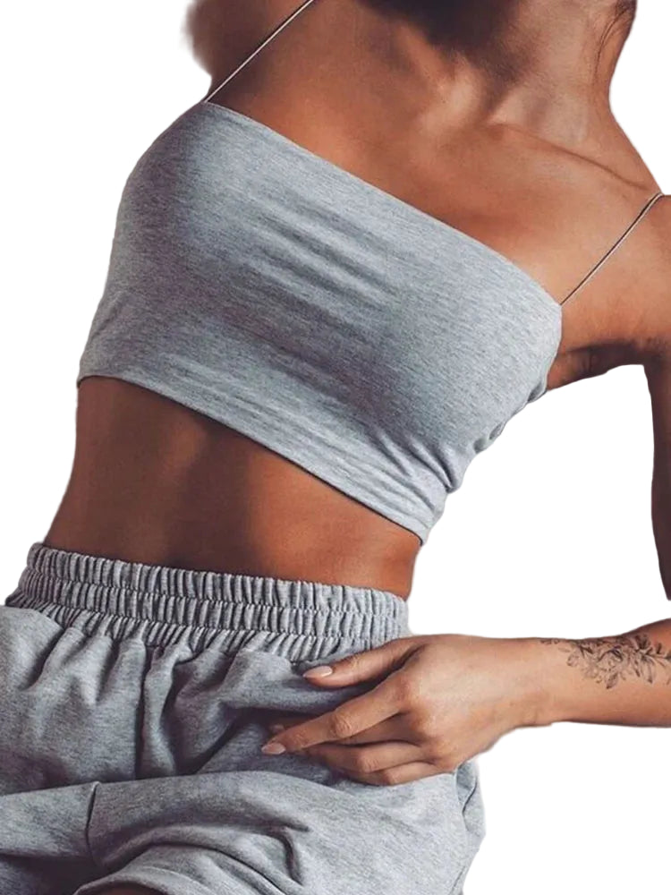 Strapless Bandeau Crop Top with Stretch Slim Fit Minimalist Streetwear Summer Style