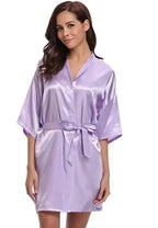 Classic Solid Satin-Finish Wrap Robe with Matching Tie Belt