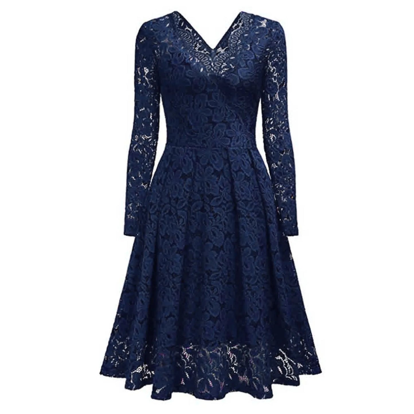 Elegant Lace Long Sleeve Gothic Alternative Midi Dress