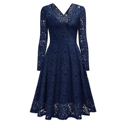 Elegant Lace Long Sleeve Gothic Alternative Midi Dress