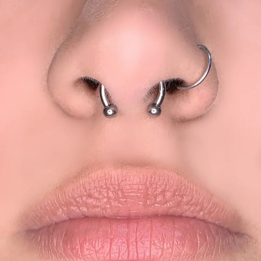 Magnetic Horseshoe Nose Ring for Alternative Punk and Gothic Styling
