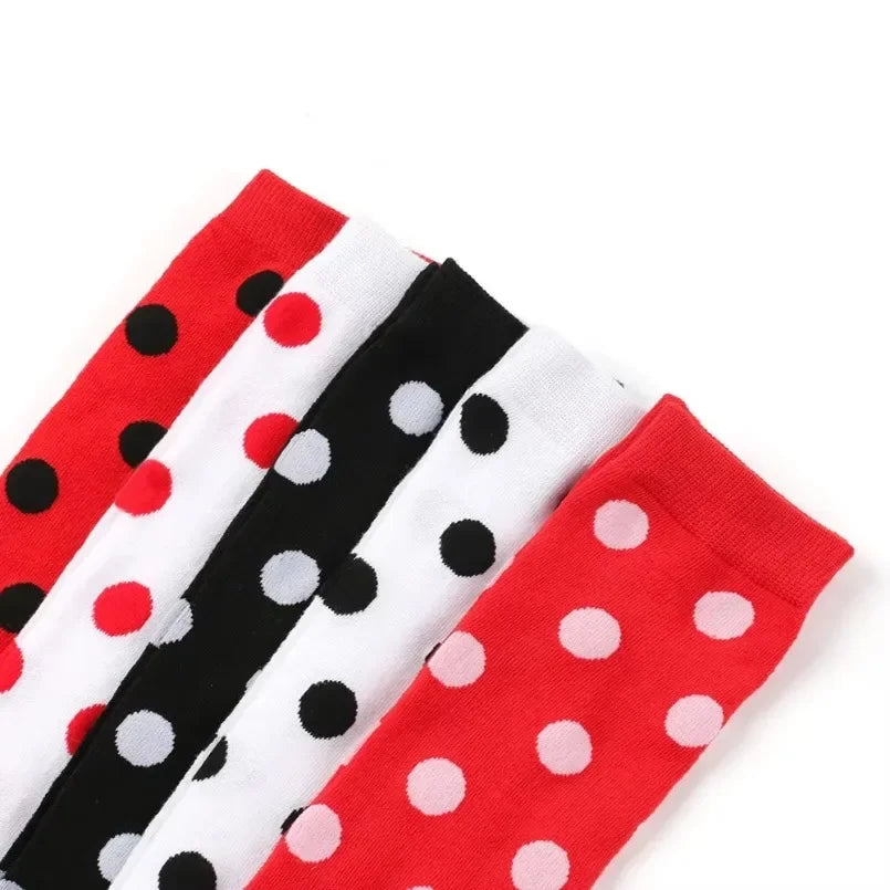Polka Dot Over-the-Knee Socks with Soft Jacquard Knit for Casual Y2K Fashion
