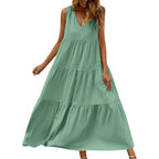 Flowing Tiered Maxi Dress With Relaxed Shape And Soft Movement