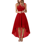 Sleeveless High Low Maxi Dress With Waist Tie Detail