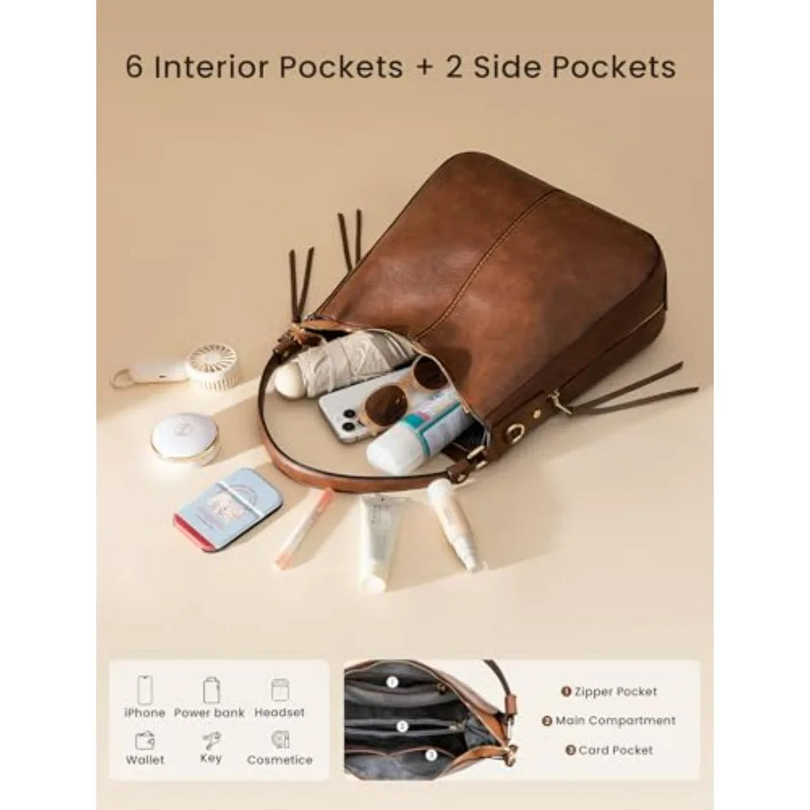 Soft Hobo Shoulder Crossbody Bag with Relaxed Large Capacity Design