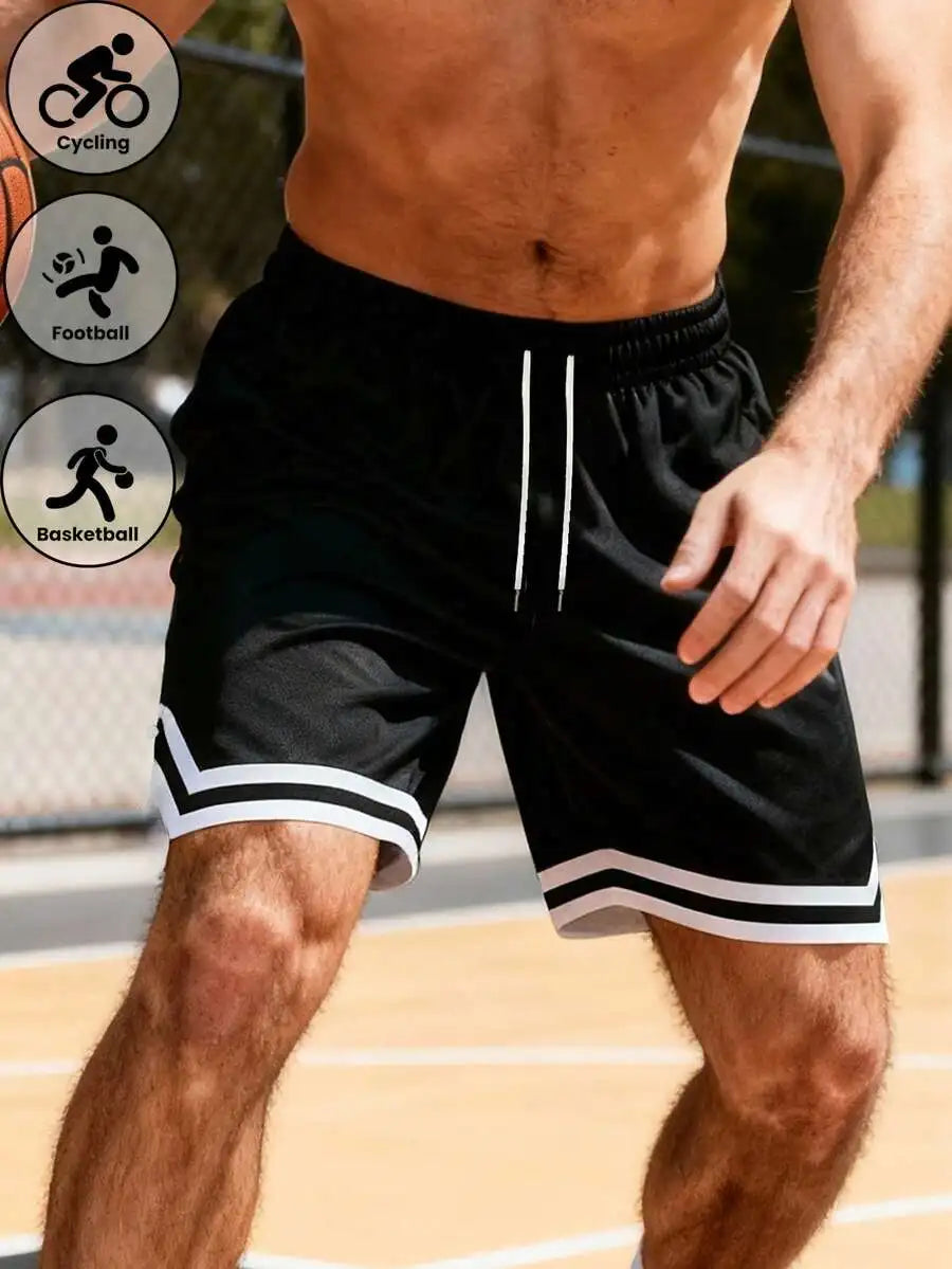 Men's Loose Fit Mesh Basketball Shorts with Elastic Waist and Athletic Everyday Comfort