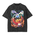 Phoenix Clash Anime Graphic Oversized Vintage Cotton T-Shirt