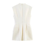 Sleeveless Structured Mini Dress with Soft Volume and Modern Shape