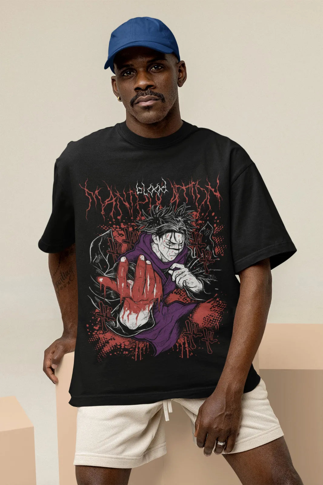 Dark Fantasy Anime Goth Streetwear Oversized Graphic Cotton T-Shirt