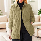 Women's Lightweight Quilted Button Front Jacket Relaxed Casual Everyday Layering Coat