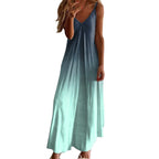 Gradient Print Spaghetti Strap Maxi Dress with Relaxed Boho Silhouette