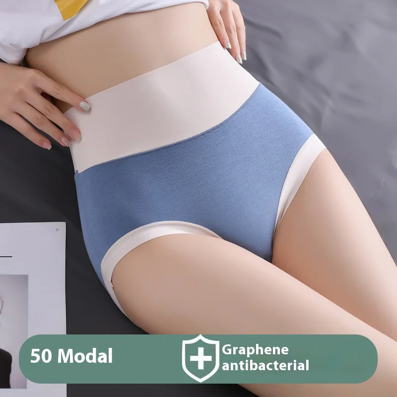 Six-Piece High-Waisted Modal Blend Color-Block Brief Set