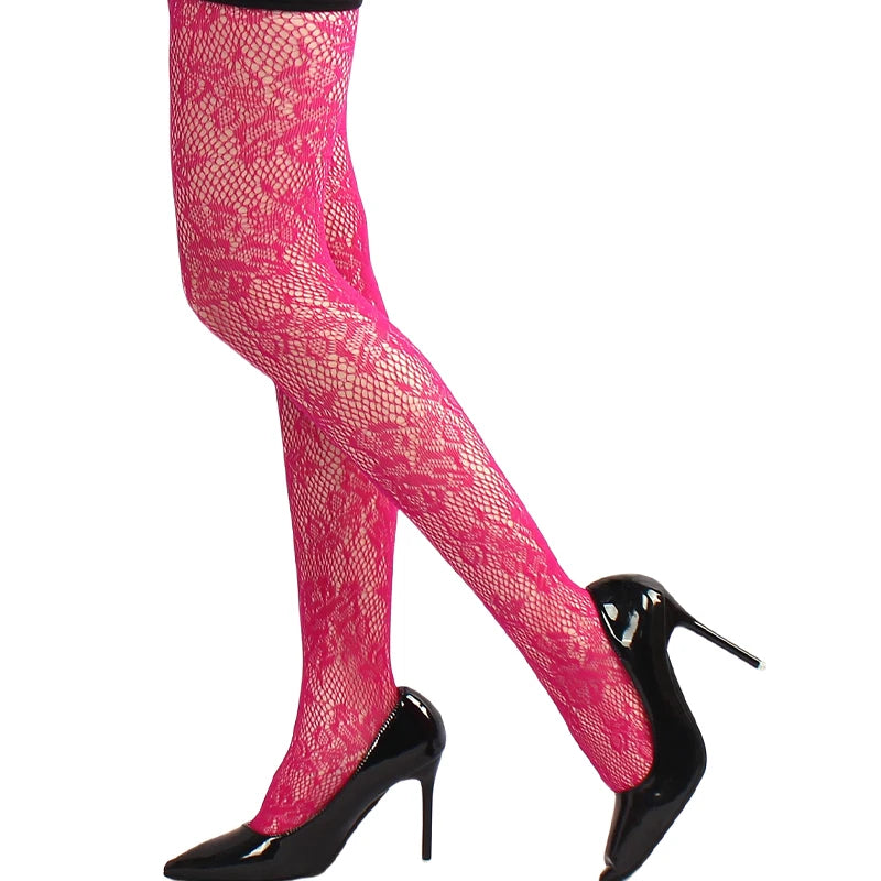 Branch Pattern Lace Fishnet Tights Nature Inspired Alternative Fashion Hosiery