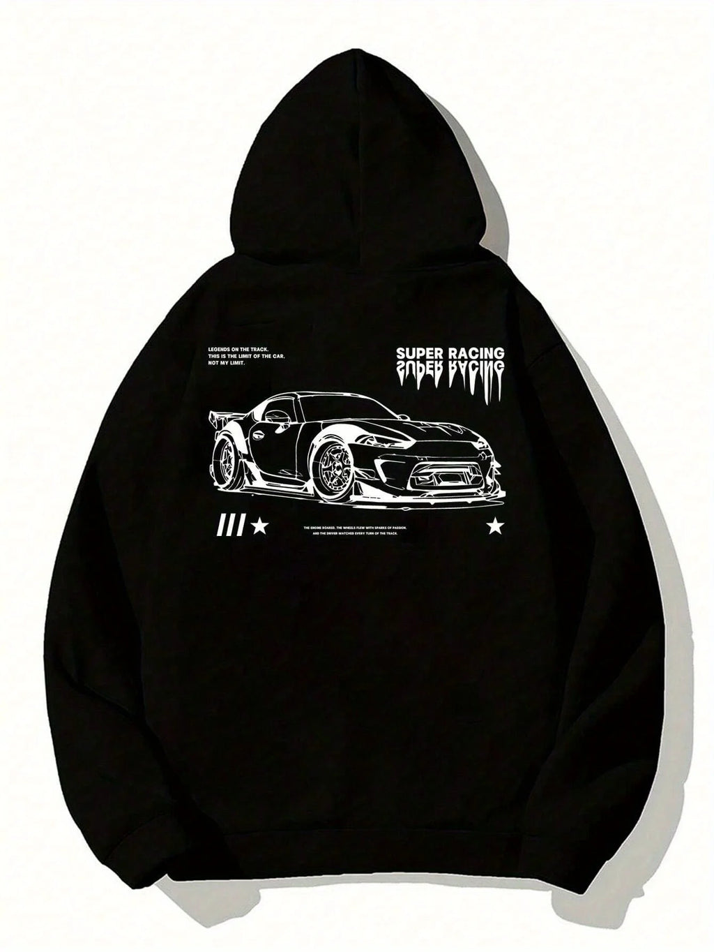 Oversized Streetwear Hoodie With Vintage Racing Graphic Back Print Design