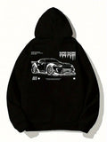 Oversized Streetwear Hoodie With Vintage Racing Graphic Back Print Design